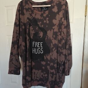 Torrid Brown and Black Tie-Dye Sweatshirt